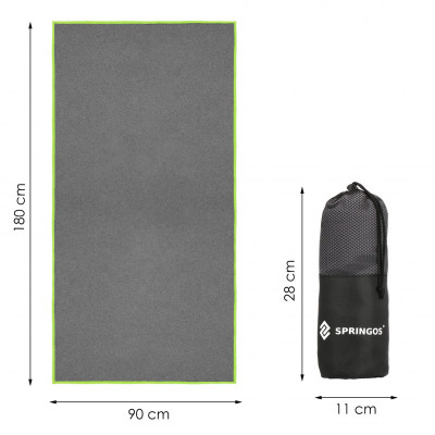 Rýchloschnúci uterák 180x90 cm, tmavo šedý SPRINGOS MENORCA