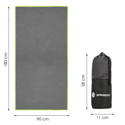 Rýchloschnúci uterák 180x90 cm, tmavo šedý SPRINGOS MENORCA
