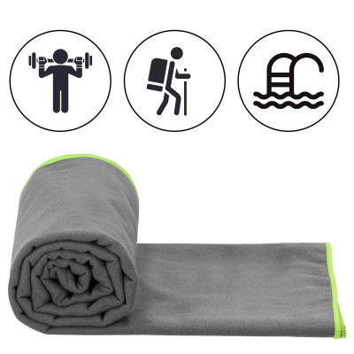 Rýchloschnúci uterák 180x90 cm, tmavo šedý SPRINGOS MENORCA