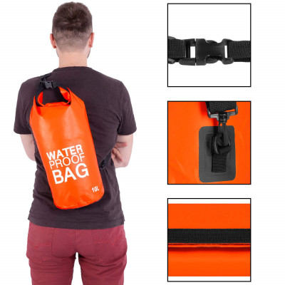 Nepremokavý vak 10l SPRINGOS WATER PROOF BAG oranžový