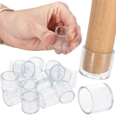 Silikónové návleky na nábytok 16mm, sada 16ks, transparentné SPRINGOS HA7246