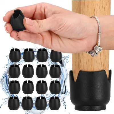 Silikónové návleky na nábytok s filcom 14/16 mm, sada 4ks, čierne SPRINGOS HA7255