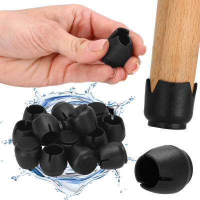 Silikónové návleky na nábytok s filcom 14/16 mm, sada 4ks, čierne SPRINGOS HA7255