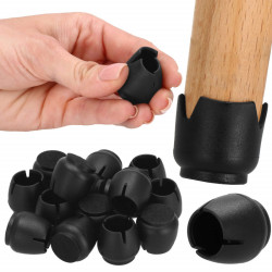 Silikónové návleky na nábytok s filcom 14/16 mm, sada 4ks, čierne SPRINGOS HA7255