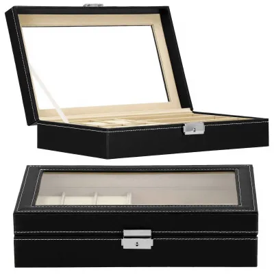 Škatuľka na hodinky a okuliare SPRINGOS MILESTONE čierna/krémová