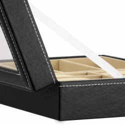 Škatuľka na hodinky a okuliare SPRINGOS MILESTONE čierna/krémová