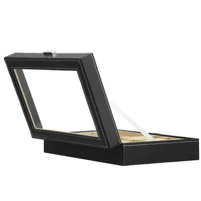 Škatuľka na hodinky a okuliare SPRINGOS MILESTONE čierna/krémová