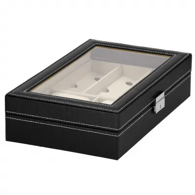 Škatuľka na hodinky a okuliare SPRINGOS MILESTONE čierna/krémová