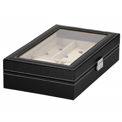 Škatuľka na hodinky a okuliare SPRINGOS MILESTONE čierna/krémová