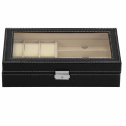 Škatuľka na hodinky a okuliare SPRINGOS MILESTONE čierna/krémová