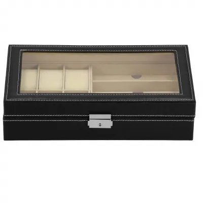 Škatuľka na hodinky a okuliare SPRINGOS MILESTONE čierna/krémová