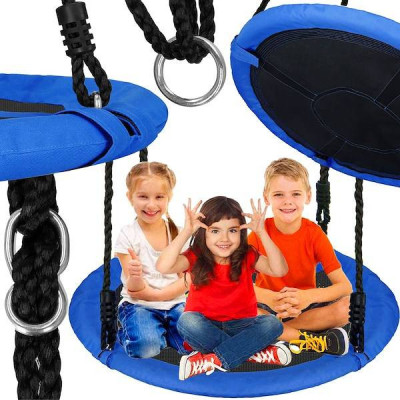 Záhradná hojdačka SPRINGOS ČAPÍ HNIEZDO 110 cm modro-čierna