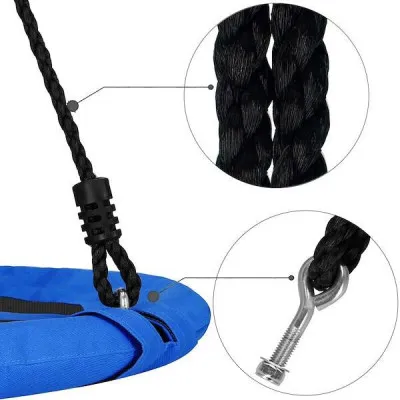 Záhradná hojdačka SPRINGOS ČAPÍ HNIEZDO 110 cm modro-čierna