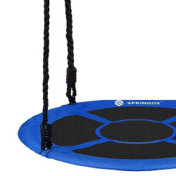 Záhradná hojdačka SPRINGOS ČAPÍ HNIEZDO 110 cm modro-čierna