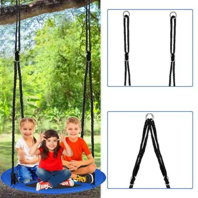 Záhradná hojdačka SPRINGOS ČAPÍ HNIEZDO 110 cm modro-čierna