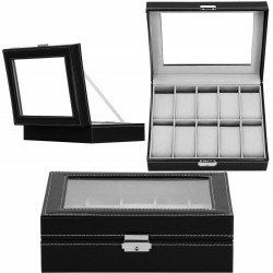 Škatuľka na hodinky SPRINGOS LEGEND 10 čierna/sivá