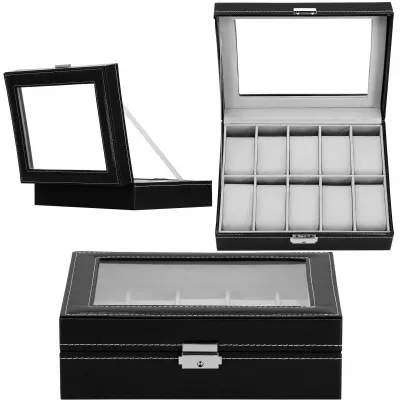 Škatuľka na hodinky SPRINGOS LEGEND 10 čierna/sivá