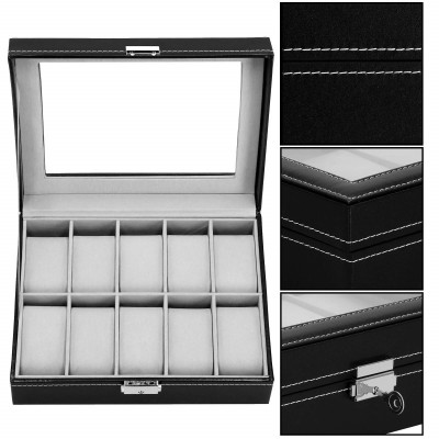 Škatuľka na hodinky SPRINGOS LEGEND 10 čierna/sivá