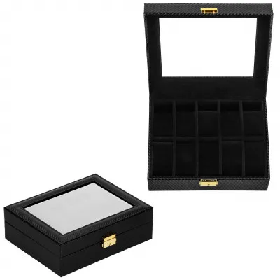 Škatuľka na hodinky SPRINGOS COBALT 10 čierna/čierna