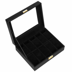 Škatuľka na hodinky SPRINGOS COBALT 10 čierna/čierna