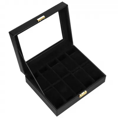 Škatuľka na hodinky SPRINGOS COBALT 10 čierna/čierna