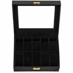 Škatuľka na hodinky SPRINGOS COBALT 10 čierna/čierna