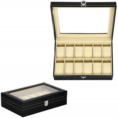 Škatuľka na hodinky SPRINGOS LEGEND 12 čierna/krémová