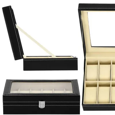 Škatuľka na hodinky SPRINGOS LEGEND 12 čierna/krémová