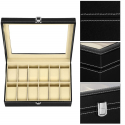 Škatuľka na hodinky SPRINGOS LEGEND 12 čierna/krémová