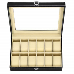 Škatuľka na hodinky SPRINGOS LEGEND 12 čierna/krémová