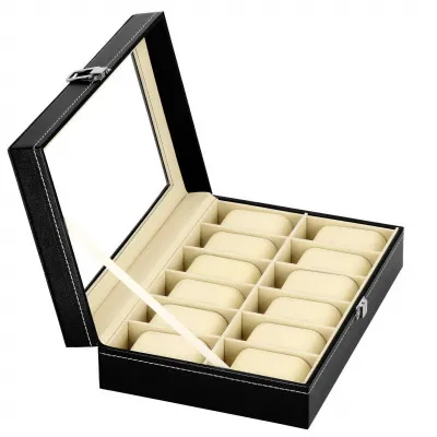 Škatuľka na hodinky SPRINGOS LEGEND 12 čierna/krémová