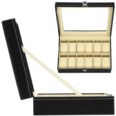 Škatuľka na hodinky SPRINGOS LEGEND 12 čierna/krémová