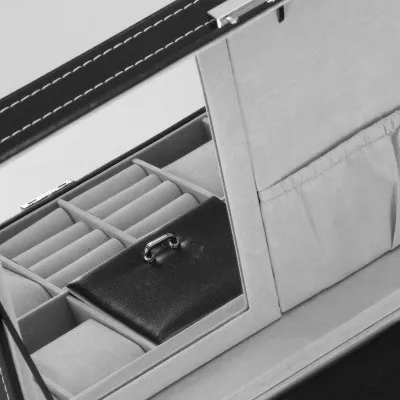 Škatuľka na hodinky a šperky SPRINGOS SUSSEX čierna/sivá