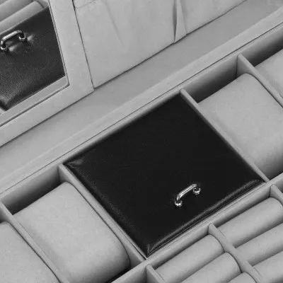 Škatuľka na hodinky a šperky SPRINGOS SUSSEX čierna/sivá