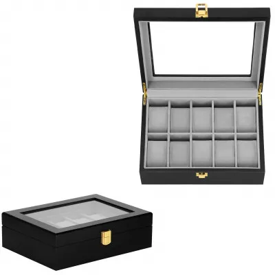 Škatuľka na hodinky SPRINGOS LEGEND 10 čierna/sivá