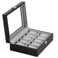 Škatuľka na hodinky SPRINGOS LEGEND 10 čierna/sivá