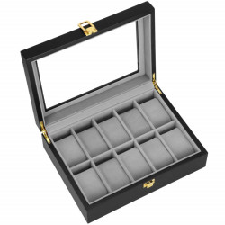 Škatuľka na hodinky SPRINGOS LEGEND 10 čierna/sivá