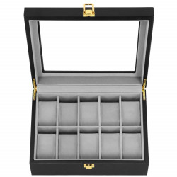 Škatuľka na hodinky SPRINGOS LEGEND 10 čierna/sivá