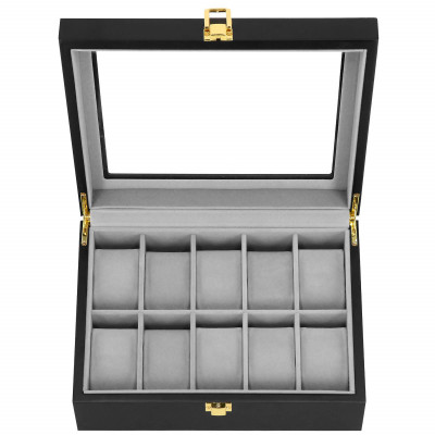 Škatuľka na hodinky SPRINGOS LEGEND 10 čierna/sivá