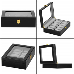 Škatuľka na hodinky SPRINGOS LEGEND 10 čierna/sivá