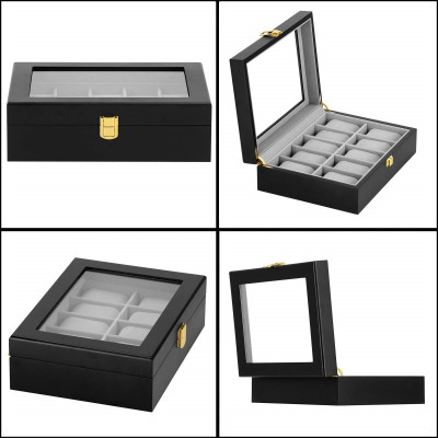 Škatuľka na hodinky SPRINGOS LEGEND 10 čierna/sivá