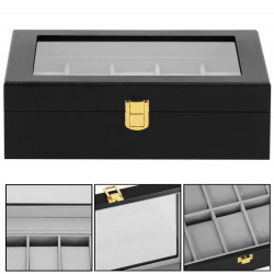 Škatuľka na hodinky SPRINGOS LEGEND 10 čierna/sivá