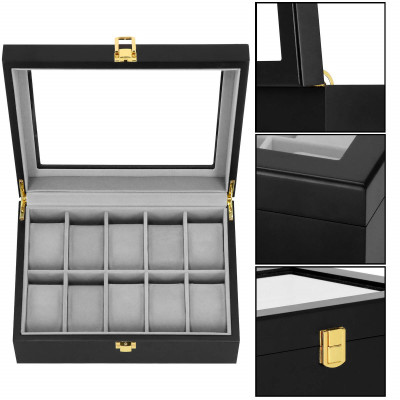 Škatuľka na hodinky SPRINGOS LEGEND 10 čierna/sivá