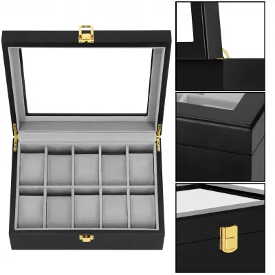 Škatuľka na hodinky SPRINGOS LEGEND 10 čierna/sivá