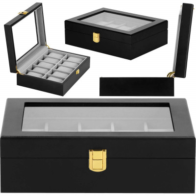 Škatuľka na hodinky SPRINGOS LEGEND 10 čierna/sivá