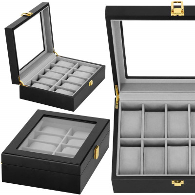 Škatuľka na hodinky SPRINGOS LEGEND 10 čierna/sivá