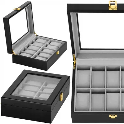 Škatuľka na hodinky SPRINGOS LEGEND 10 čierna/sivá