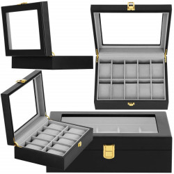 Škatuľka na hodinky SPRINGOS LEGEND 10 čierna/sivá