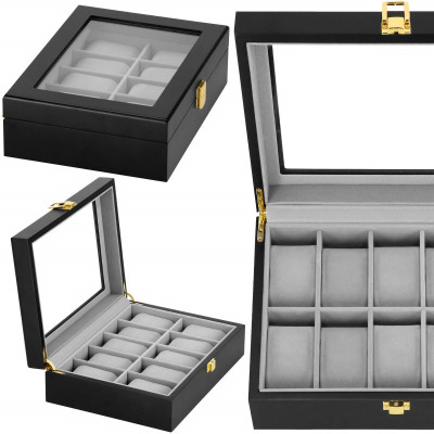 Škatuľka na hodinky SPRINGOS LEGEND 10 čierna/sivá