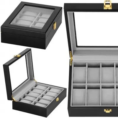 Škatuľka na hodinky SPRINGOS LEGEND 10 čierna/sivá